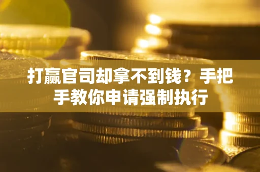 武汉打赢官司却拿不到钱？手把手教你申请强制执行